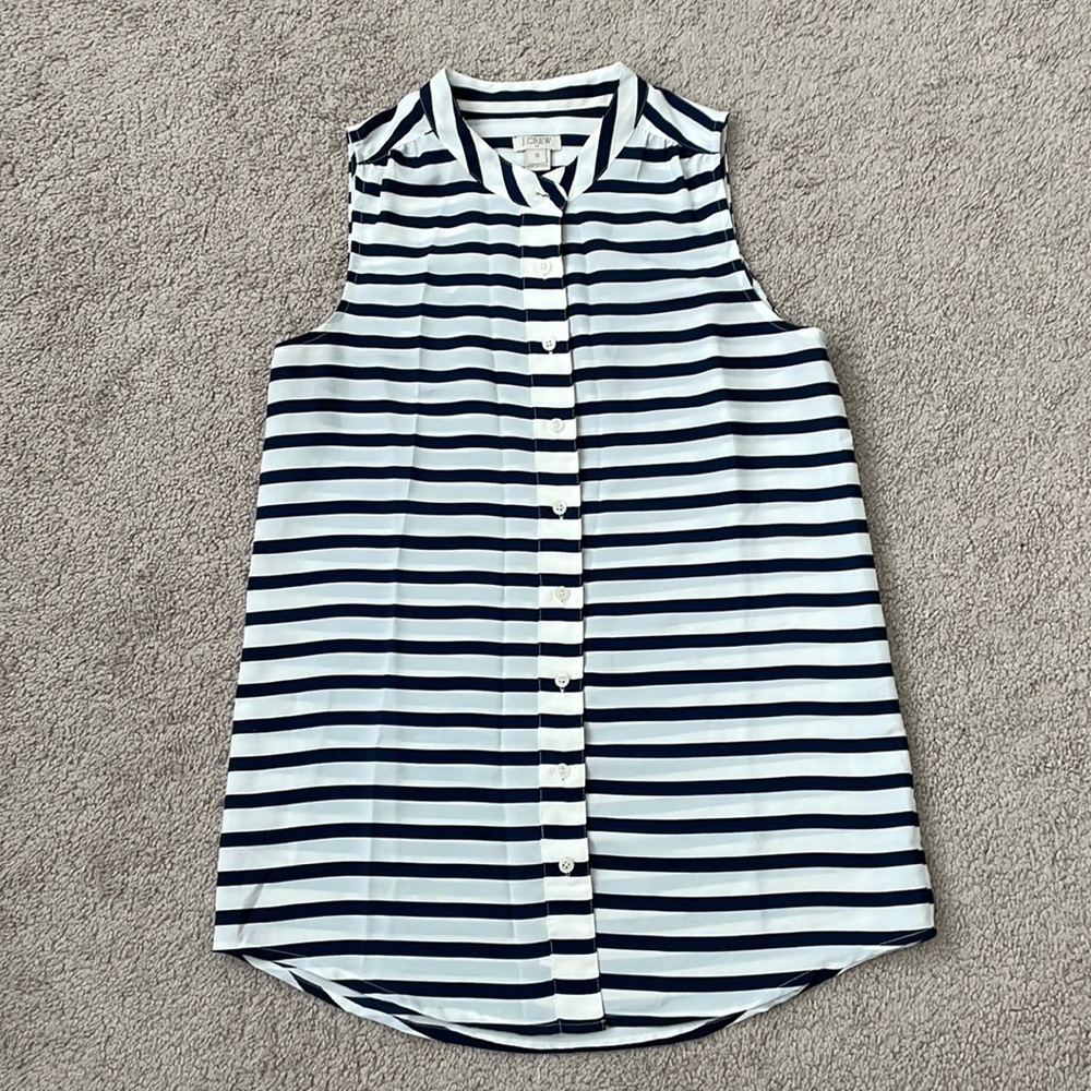 J. Crew Striped Button Blouse